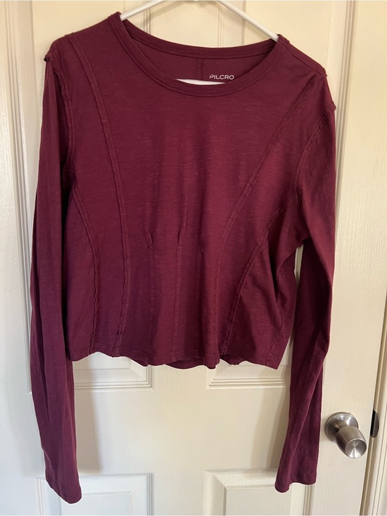 Pilcro Tops - Pilcro by Anthropologie Raw Seam Slub Cotton Long Sleeve Tee L